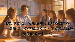「おだやかに、でも確かに変わる教室へ」——勇気づけの学級づくり・生徒指導講座からのメッセージ2025年7月12日